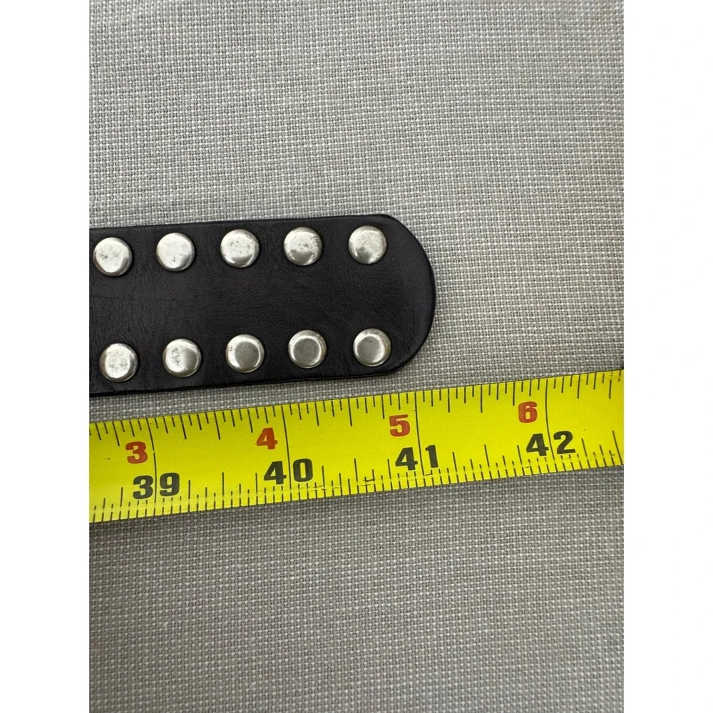 Studded Leather belt with Jeweled Slides Metal Rings